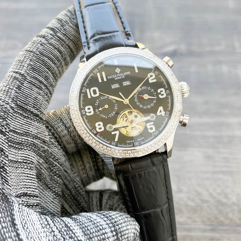 Complicated Timepieces Luxurious AtmosphereClassic New ArrivalsNew】 Patek Philippe Multifunctional Boutique Large flywheel designType】：Boutique men's watchesStrap] Genuine cowhide leather strap【Movement】：High-end automat