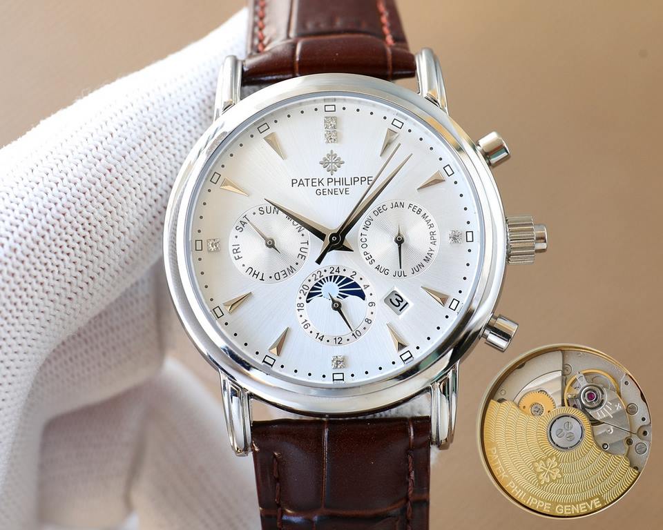 2022 New listing   Patek Philippe (real picture) Patek Philippe The aristocrat's work of art! With imported 9100 multifunctional movement (0 returns) ① Functions (Day of the week, Star, Calendar, MonthMoonSun) Imported 3