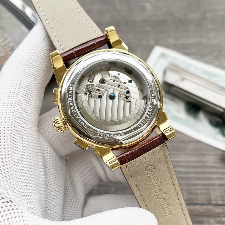 Complicated Timepieces Luxurious AtmosphereClassic New ArrivalsNew】 Patek Philippe Multifunctional Boutique Large flywheel designType】：Boutique men's watchesStrap] Genuine cowhide leather strap【Movement】：High-end automat