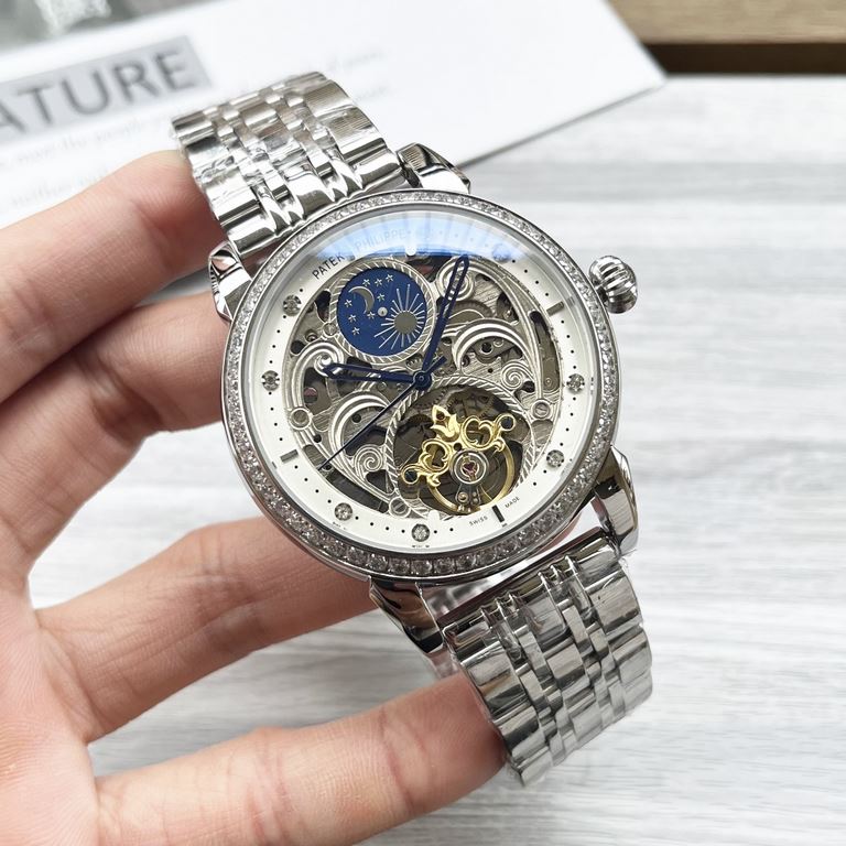 Complicated Timepieces Luxurious AtmosphereClassic New ArrivalsNew】：Patek Philippe Skeletonized designType】：Boutique men's watchesStrap] Genuine cowhide leather strap[Movement] High-end automatic mechanical movement[Mirr