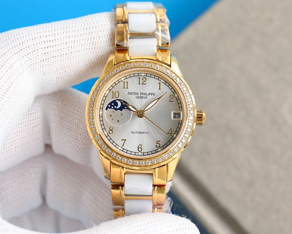 2022 best luxury watch new   Patek Philippe PATEK PHILIPPE Lady Jewelry Series Moon [Moon] Phase [Sun] Series   9-word position sun, moon and stars function, equipped with the original imported call8219 moon phase moveme