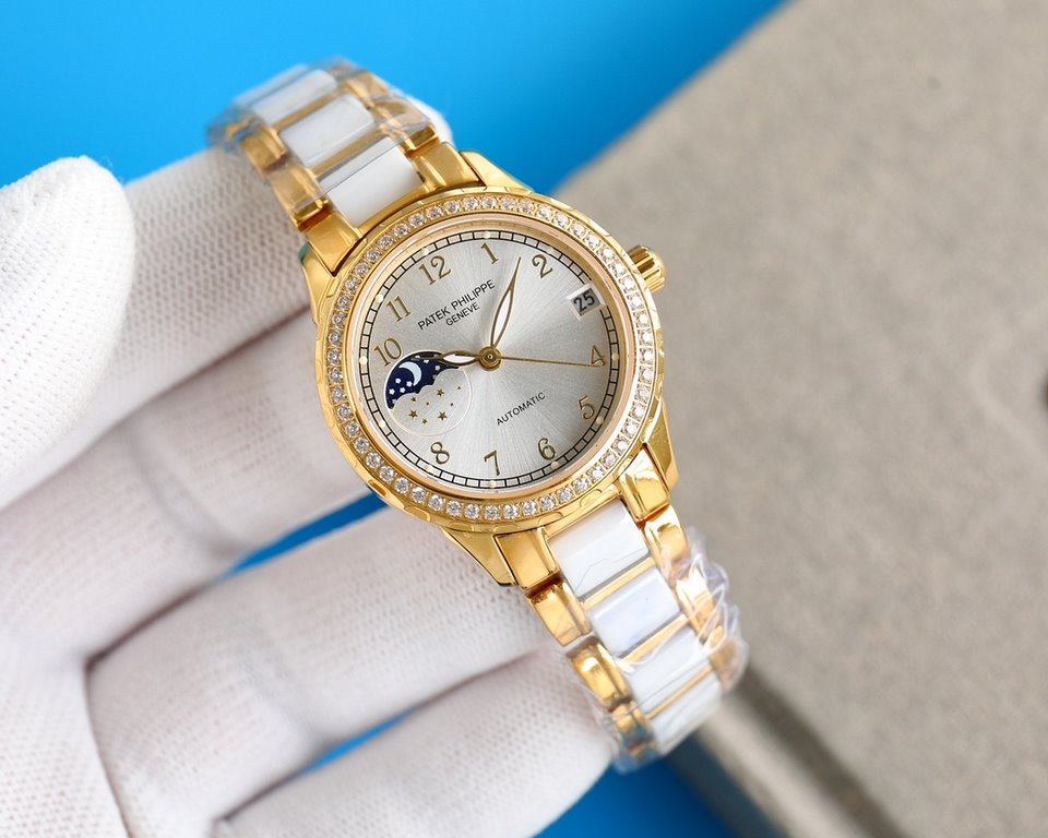 2022 best luxury watch new   Patek Philippe PATEK PHILIPPE Lady Jewelry Series Moon [Moon] Phase [Sun] Series   9-word position sun, moon and stars function, equipped with the original imported call8219 moon phase moveme