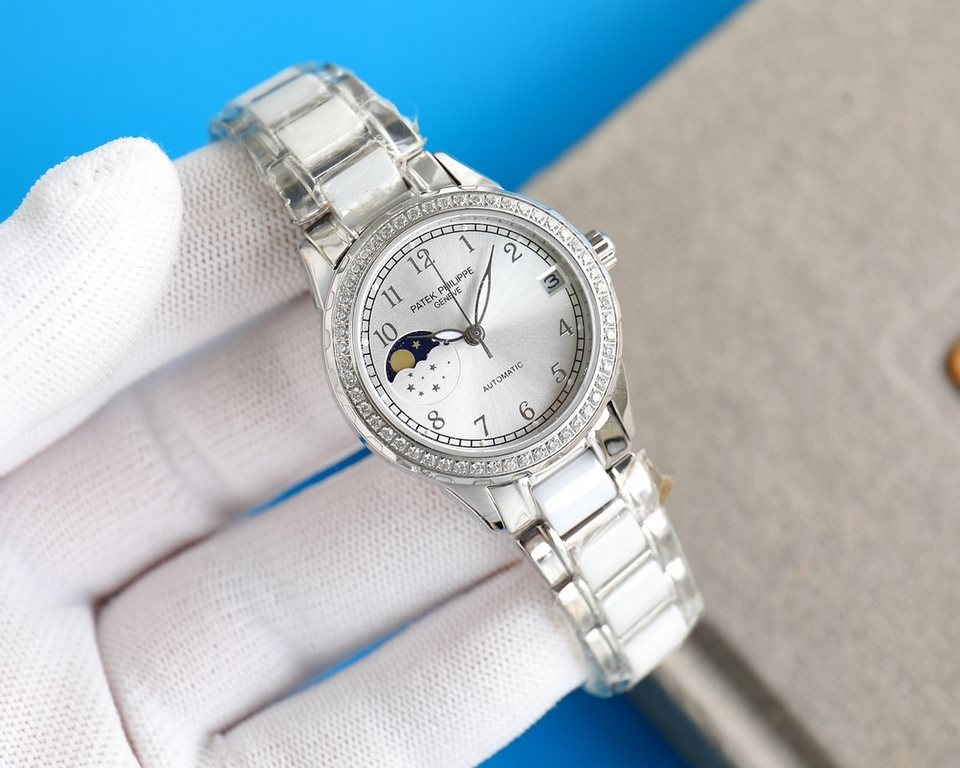 2022 best luxury watch new   Patek Philippe PATEK PHILIPPE Lady Jewelry Series Moon [Moon] Phase [Sun] Series   9-word position sun, moon and stars function, equipped with the original imported call8219 moon phase moveme