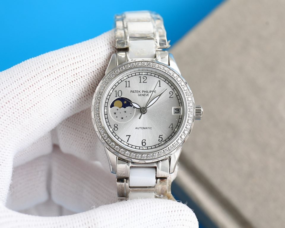 2022 best luxury watch new   Patek Philippe PATEK PHILIPPE Lady Jewelry Series Moon [Moon] Phase [Sun] Series   9-word position sun, moon and stars function, equipped with the original imported call8219 moon phase moveme