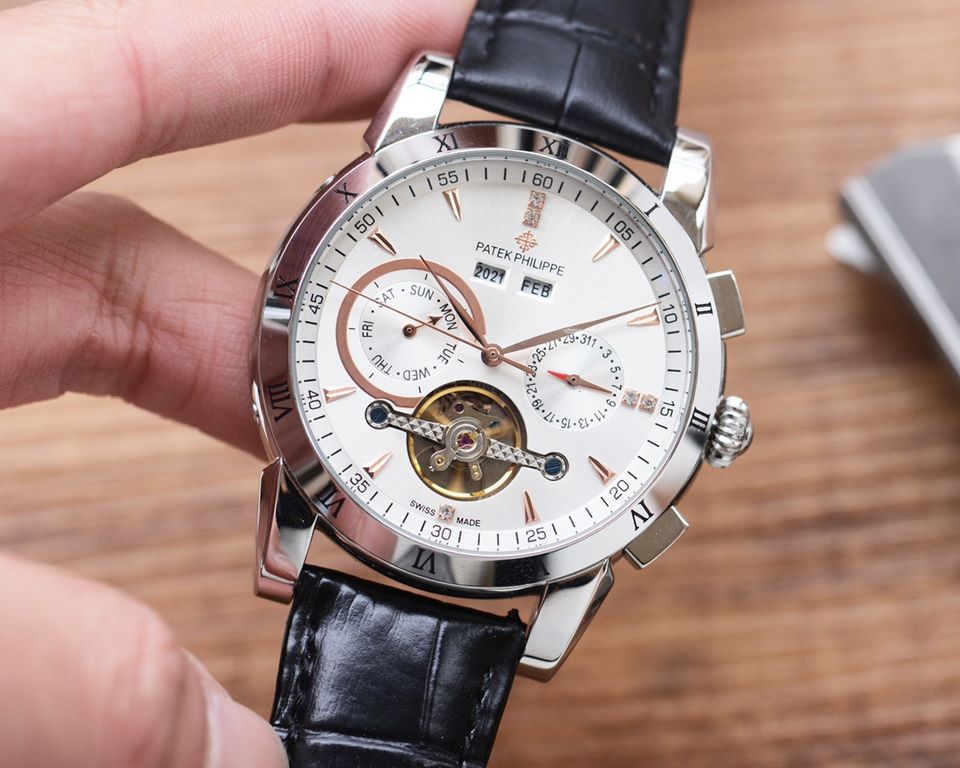 Men's favorite multi-function watch  Newest】：Patek Philippe  Best Design Exclusive First 【Type】：Boutique men's watches[Strap] Genuine cowhide leather strap[Movement] High-end automatic mechanical movement[Mirror] mineral