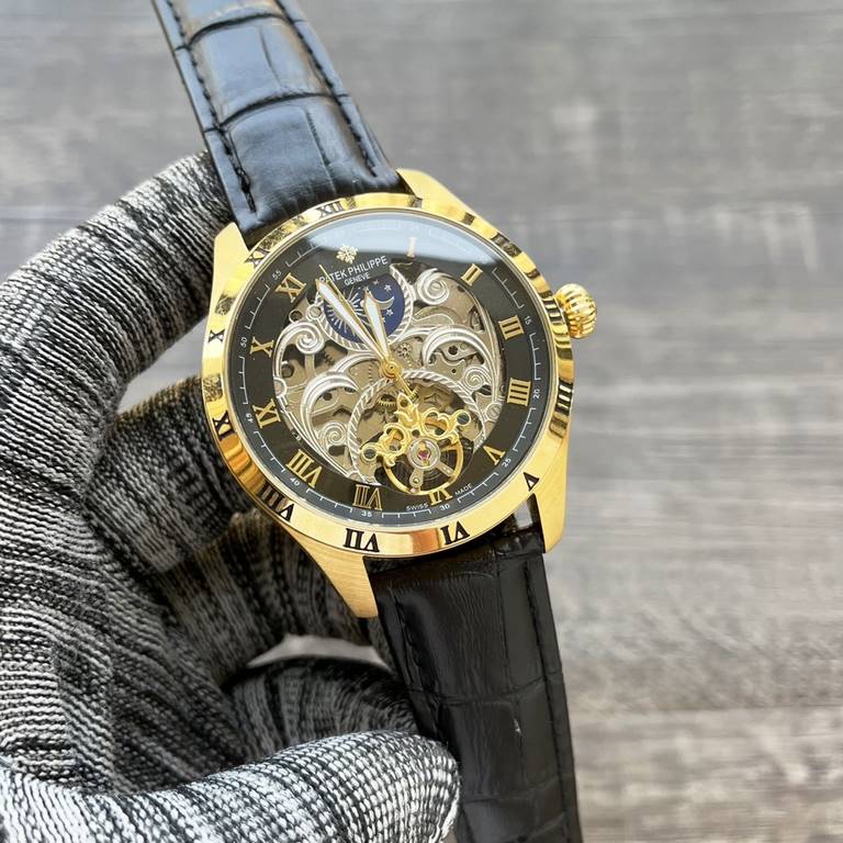 Complicated Timepieces Luxurious AtmosphereClassic New ArrivalsNew】： Patek Philippe Skeletonized designType】：Boutique men's watchesStrap] Genuine cowhide leather strap[Movement] High-end automatic mechanical movement[Mir