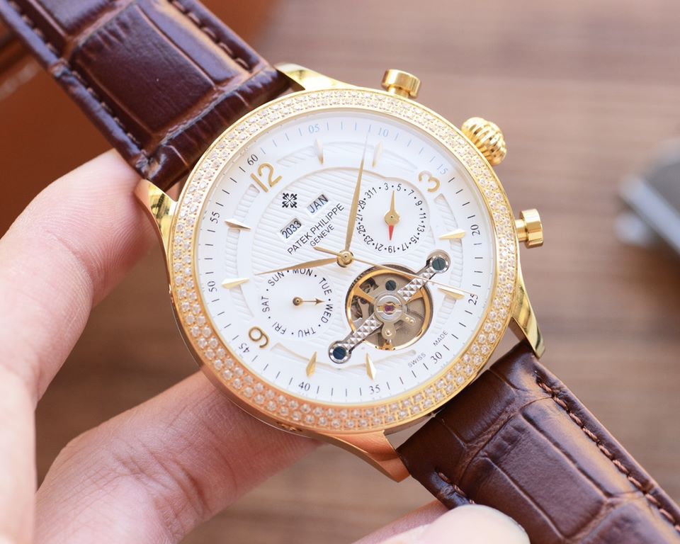 Men's favorite multi-function watch  Newest】：Patek Philippe  Best Design Exclusive First 【Type】：Boutique men's watches[Strap] Genuine cowhide leather strap[Movement] High-end automatic mechanical movement[Mirror] mineral