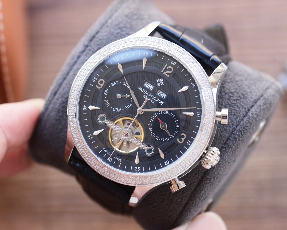 Men's favorite multi-function watch  Newest】：Patek Philippe  Best Design Exclusive First 【Type】：Boutique men's watches[Strap] Genuine cowhide leather strap[Movement] High-end automatic mechanical movement[Mirror] mineral