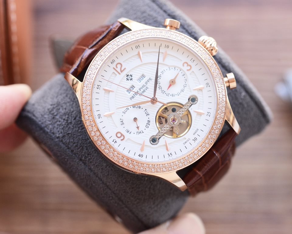 Men's favorite multi-function watch  Newest】：Patek Philippe  Best Design Exclusive First 【Type】：Boutique men's watches[Strap] Genuine cowhide leather strap[Movement] High-end automatic mechanical movement[Mirror] mineral