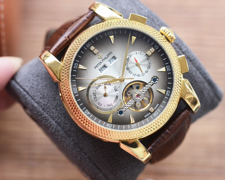 Men's favorite multi-function watch  Newest】：Patek Philippe  Best Design Exclusive First 【Type】：Boutique men's watches[Strap] Genuine cowhide leather strap[Movement] High-end automatic mechanical movement[Mirror] mineral