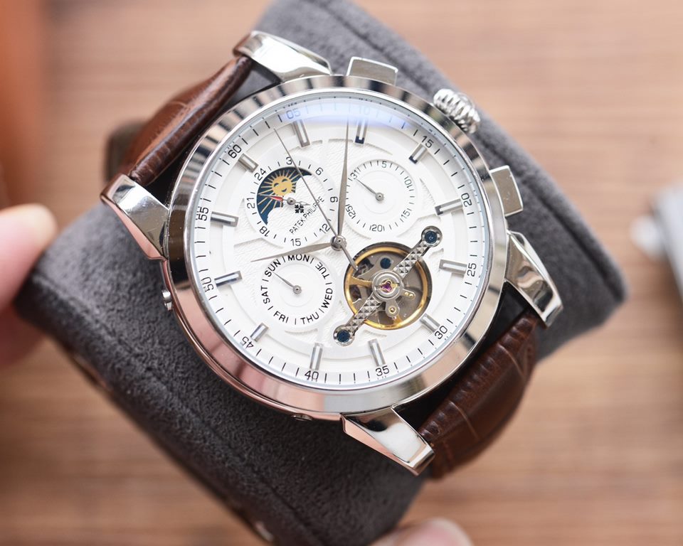 Men's favorite multi-function watch  Newest】：Patek Philippe  Best Design Exclusive First 【Type】：Boutique men's watches[Strap] Genuine cowhide leather strap[Movement] High-end automatic mechanical movement[Mirror] mineral