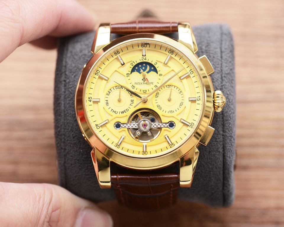 Men's favorite multi-function watch  Newest】：Patek Philippe  Best Design Exclusive First 【Type】：Boutique men's watches[Strap] Genuine cowhide leather strap[Movement] High-end automatic mechanical movement[Mirror] mineral