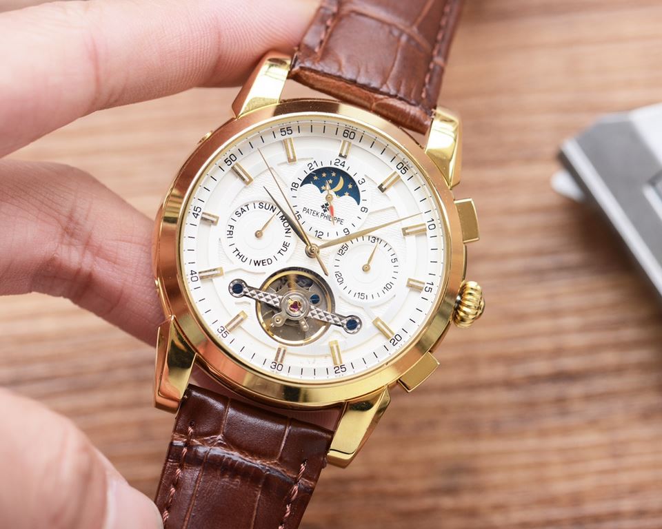 Men's favorite multi-function watch  Newest】：Patek Philippe  Best Design Exclusive First 【Type】：Boutique men's watches[Strap] Genuine cowhide leather strap[Movement] High-end automatic mechanical movement[Mirror] mineral