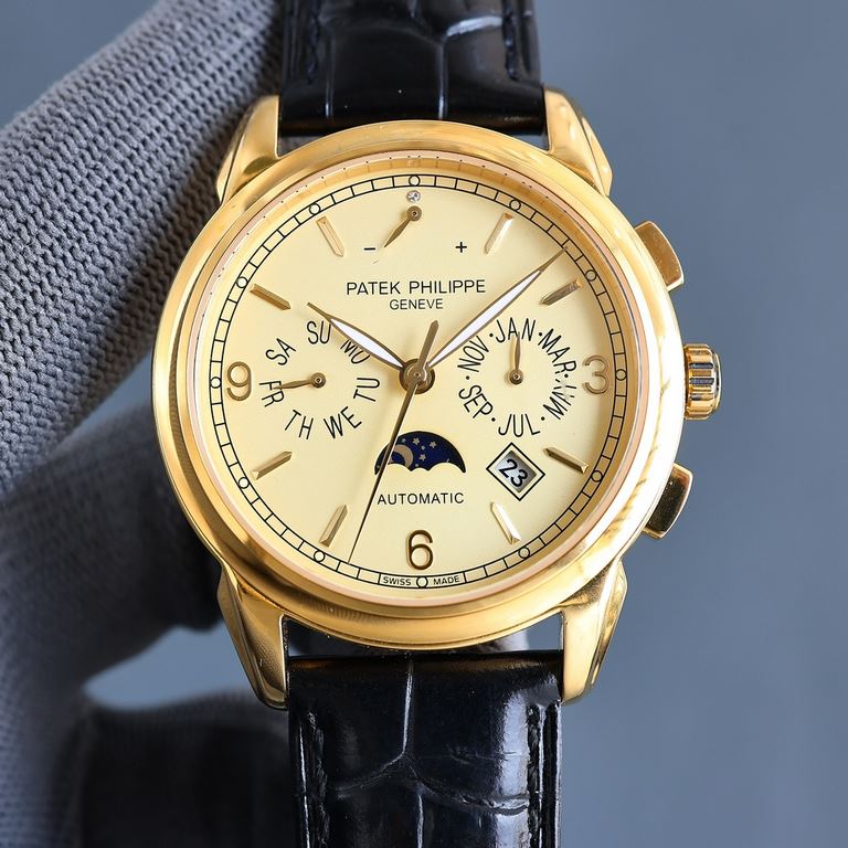 2022 New Patek Philippe (actual picture) Patek Philippe The aristocrat's work of art! The highest version of the 7-hand design, with imported 9100 multifunctional movement (0 repair) functions (24 hours, day of the week,