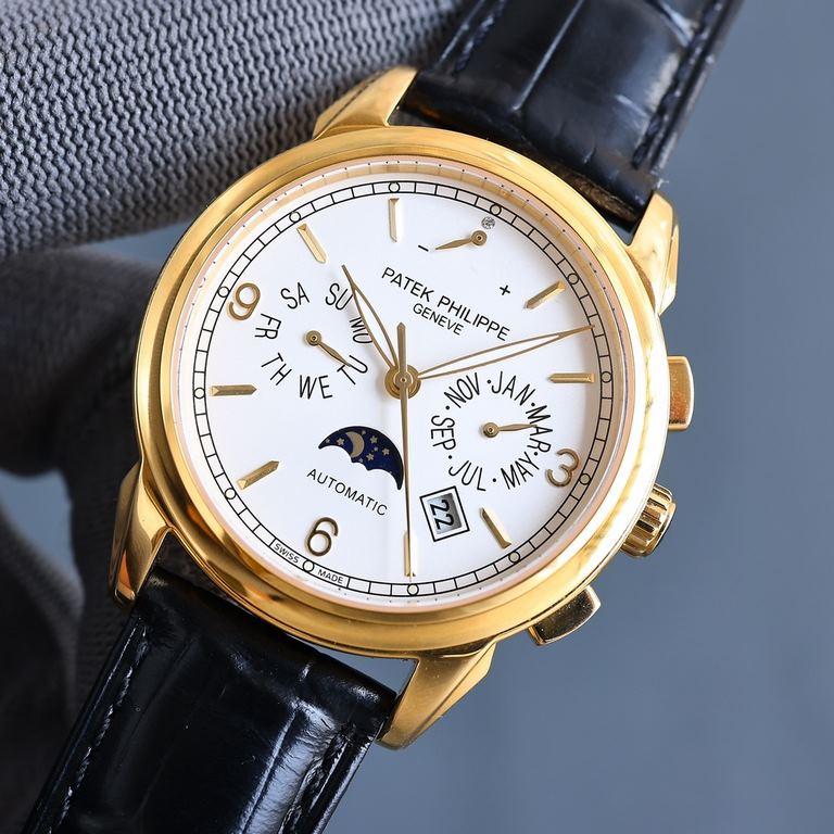 2022 New Patek Philippe (actual picture) Patek Philippe The aristocrat's work of art! The highest version of the 7-hand design, with imported 9100 multifunctional movement (0 repair) functions (24 hours, day of the week,