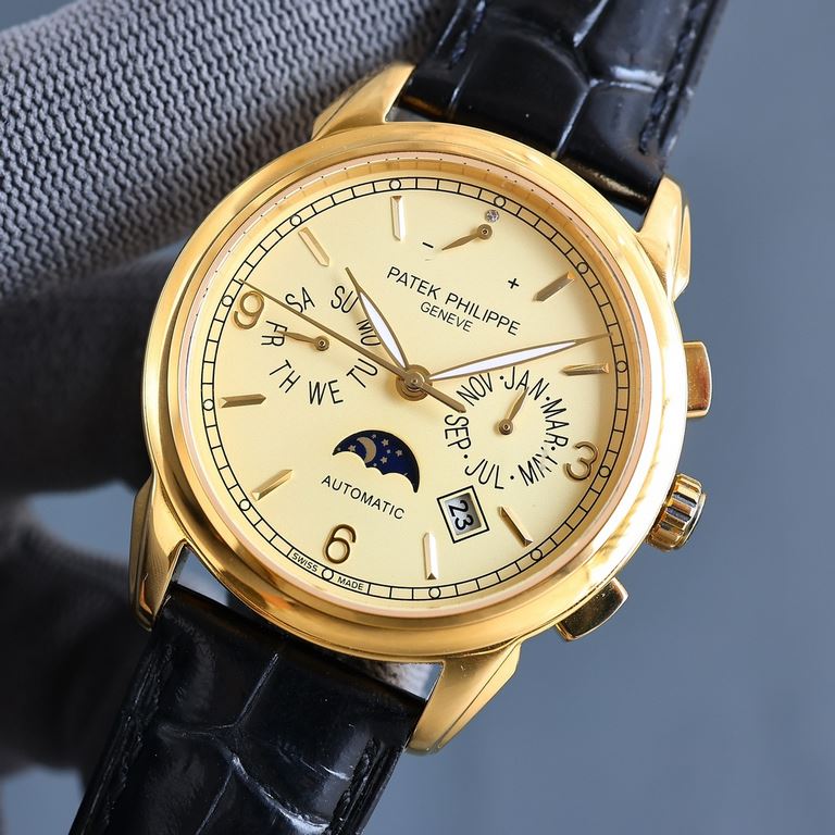 2022 New Patek Philippe (actual picture) Patek Philippe The aristocrat's work of art! The highest version of the 7-hand design, with imported 9100 multifunctional movement (0 repair) functions (24 hours, day of the week,