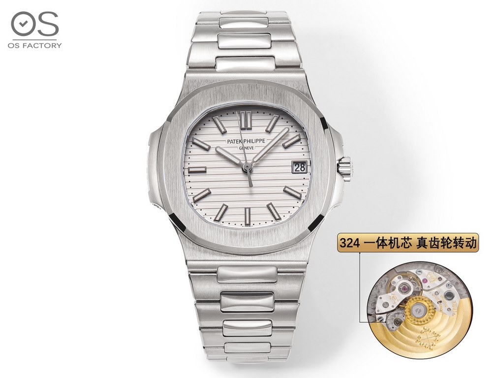 OS Factory V2 version  OSFactory Steel King leading the field of timekeeping, Patek Philippe  Nautilus Nautilus series 57111A the strongest version of the os factory to create an exclusive customized Cal.324 S C upgraded