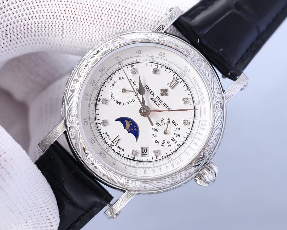 2022 New Patek Philippe (actual photo) Patek Philippe The aristocrat's work of art! With imported 9100 multifunctional movement (0 repairs) functions (24 hours, day of the week, star, month) imported 316 stainless steel!