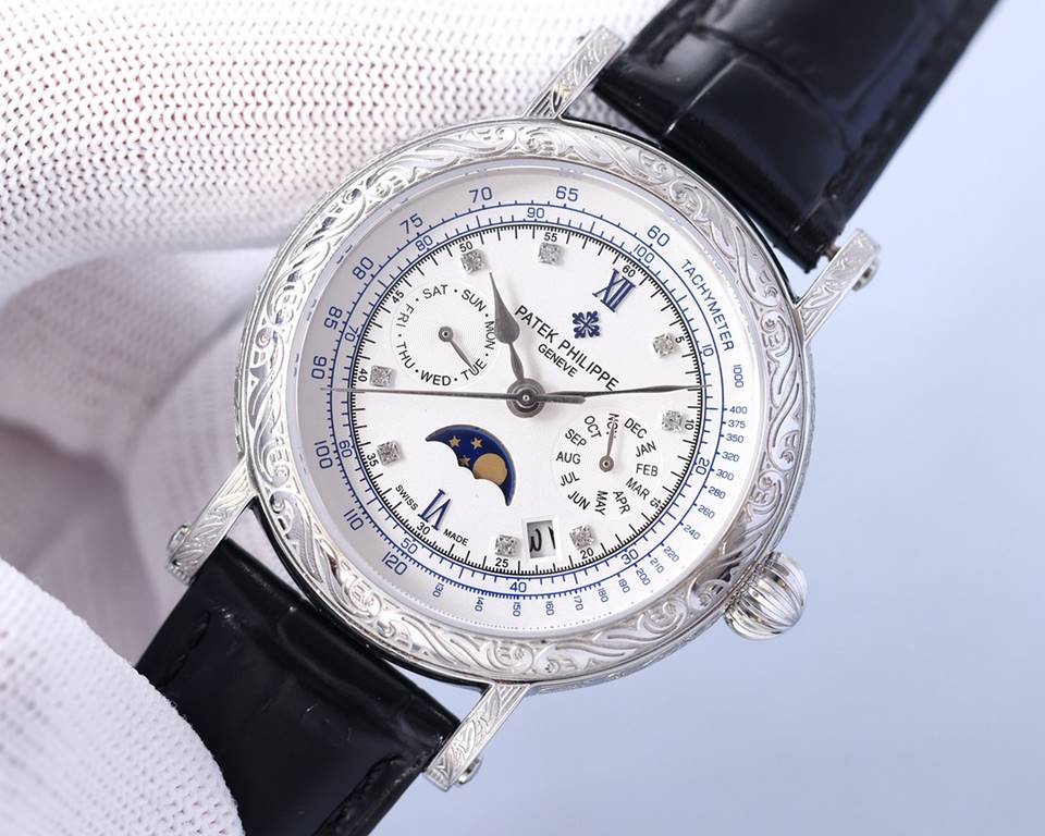 2022 New Patek Philippe (actual photo) Patek Philippe The aristocrat's work of art! With imported 9100 multifunctional movement (0 repairs) functions (24 hours, day of the week, star, month) imported 316 stainless steel!