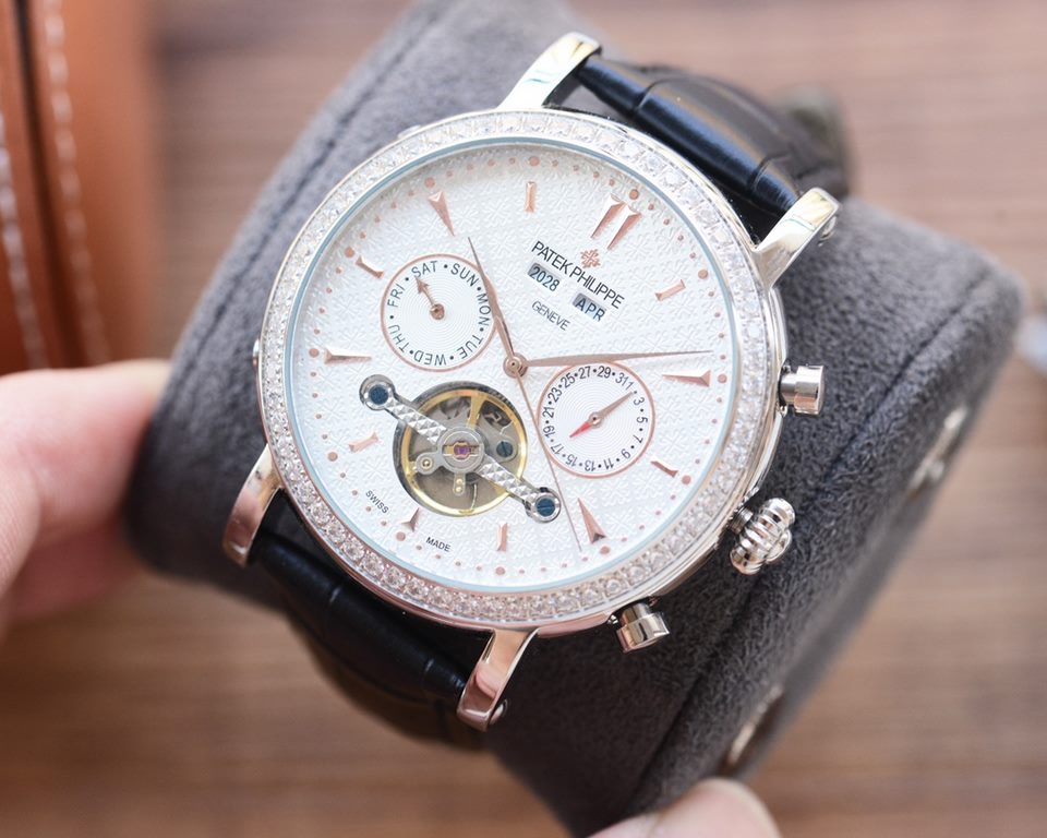 Men's favorite multi-function watch  Newest】：Patek Philippe  Best Design Exclusive First 【Type】：Boutique men's watches[Strap] Genuine cowhide leather strap[Movement] High-end automatic mechanical movement[Mirror] mineral