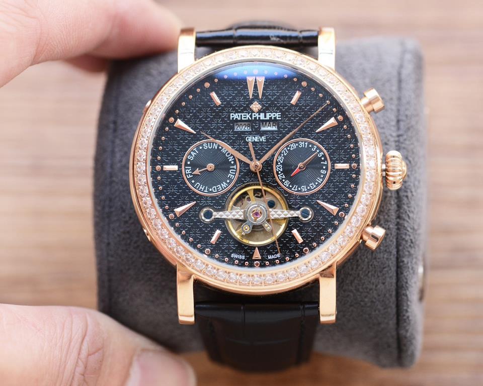 Men's favorite multi-function watch  Newest】：Patek Philippe  Best Design Exclusive First 【Type】：Boutique men's watches[Strap] Genuine cowhide leather strap[Movement] High-end automatic mechanical movement[Mirror] mineral