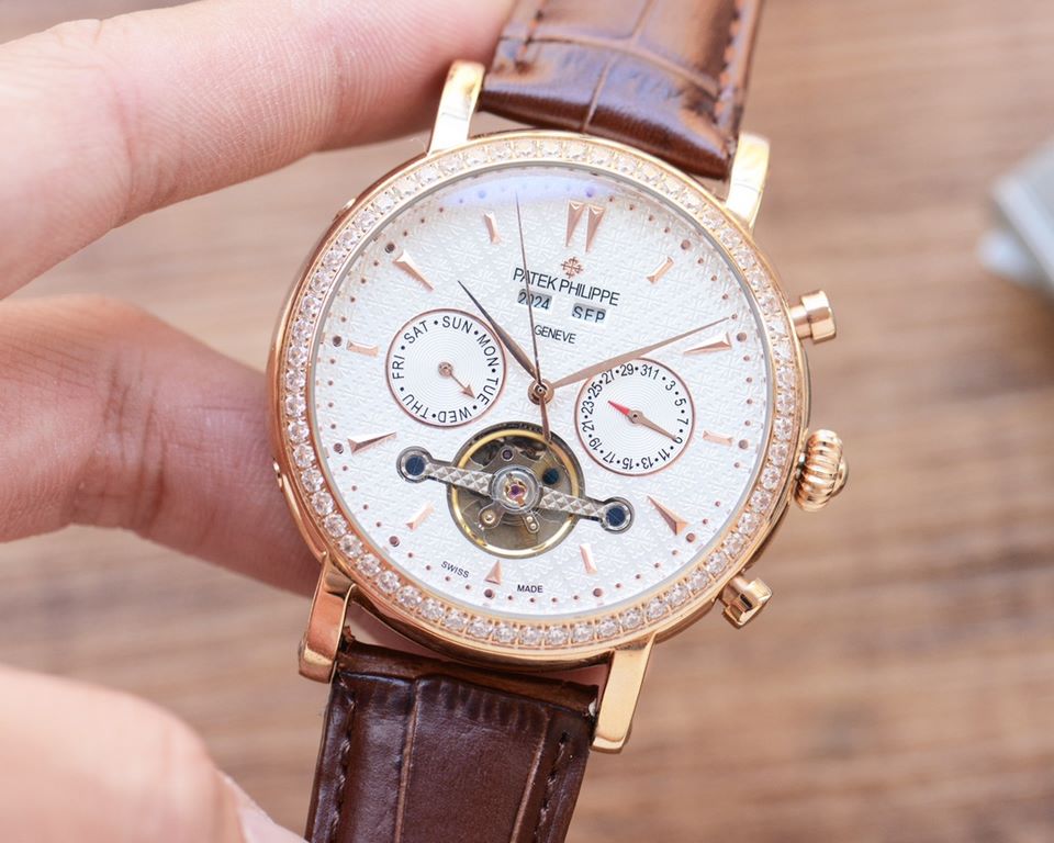 Men's favorite multi-function watch  Newest】：Patek Philippe  Best Design Exclusive First 【Type】：Boutique men's watches[Strap] Genuine cowhide leather strap[Movement] High-end automatic mechanical movement[Mirror] mineral