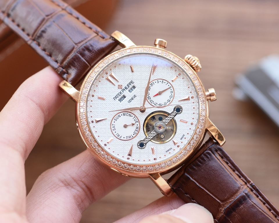 Men's favorite multi-function watch  Newest】：Patek Philippe  Best Design Exclusive First 【Type】：Boutique men's watches[Strap] Genuine cowhide leather strap[Movement] High-end automatic mechanical movement[Mirror] mineral