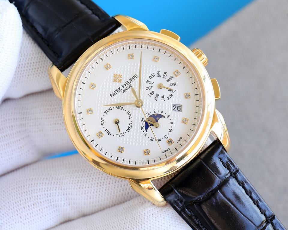 Patek Philippe (actual picture) Patek Philippe Aristocratic works of art! With imported 9100 multifunctional movement (0 repairs) functions (24 hours, day of the week, star, month) imported 316 stainless steel! Imported 