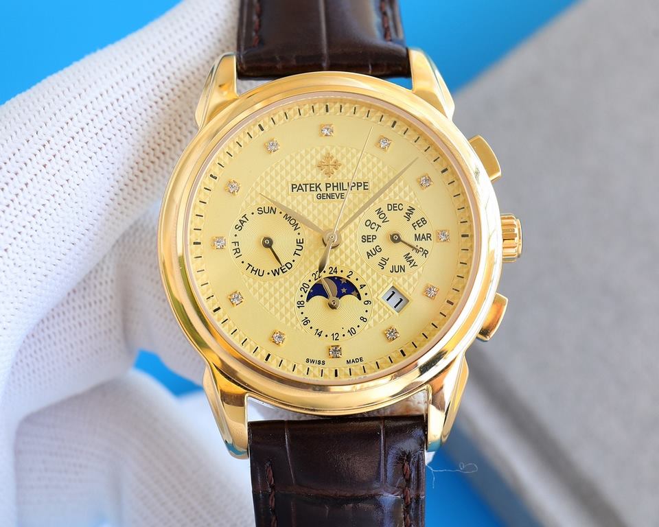 Patek Philippe (actual picture) Patek Philippe Aristocratic works of art! With imported 9100 multifunctional movement (0 repairs) functions (24 hours, day of the week, star, month) imported 316 stainless steel! Imported 