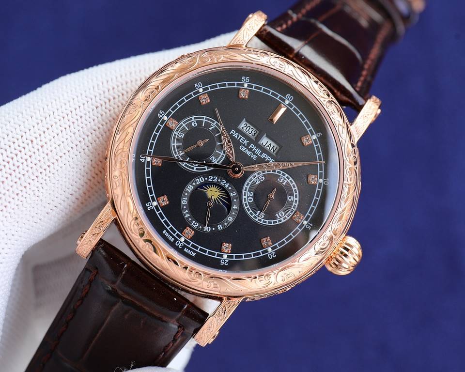 ][Rose][Rose] Heavy gold to create a classic timepiece - Patek Philippe Grande Complication timepiece diameter 42 mm one-piece stamped and formed double-layer steel engraved case, paying tribute to the classic design lan