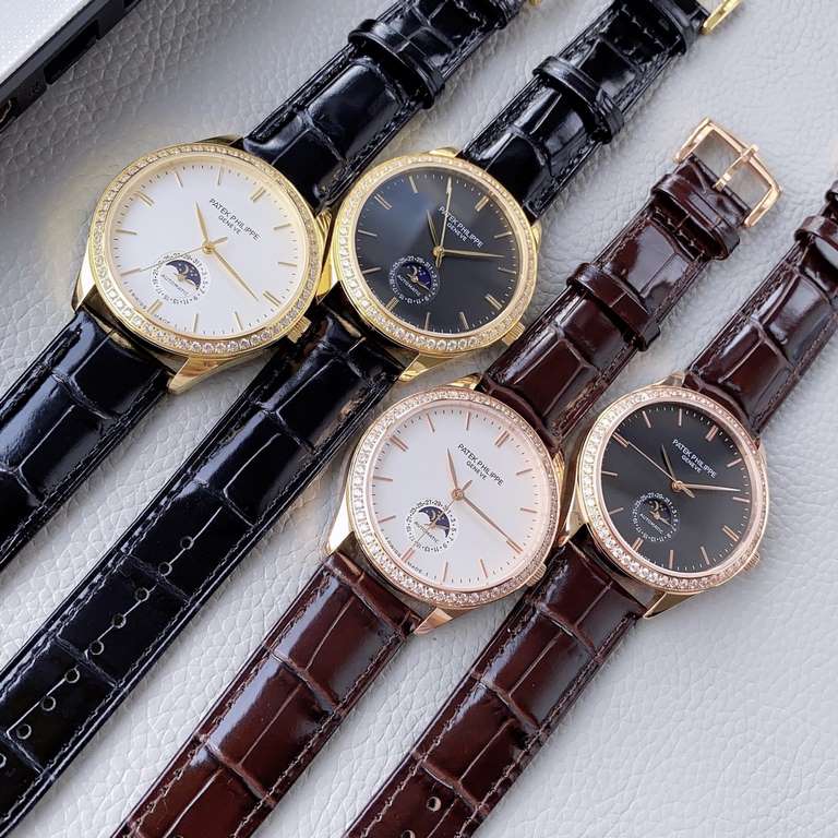 The new first 2020 hot new Patek Philippe (men's upgraded version of the true moon phase function watch series), ushered in a new member. Font fashion high-end atmosphere, using a unique Swiss ETA2824-2 special movement 