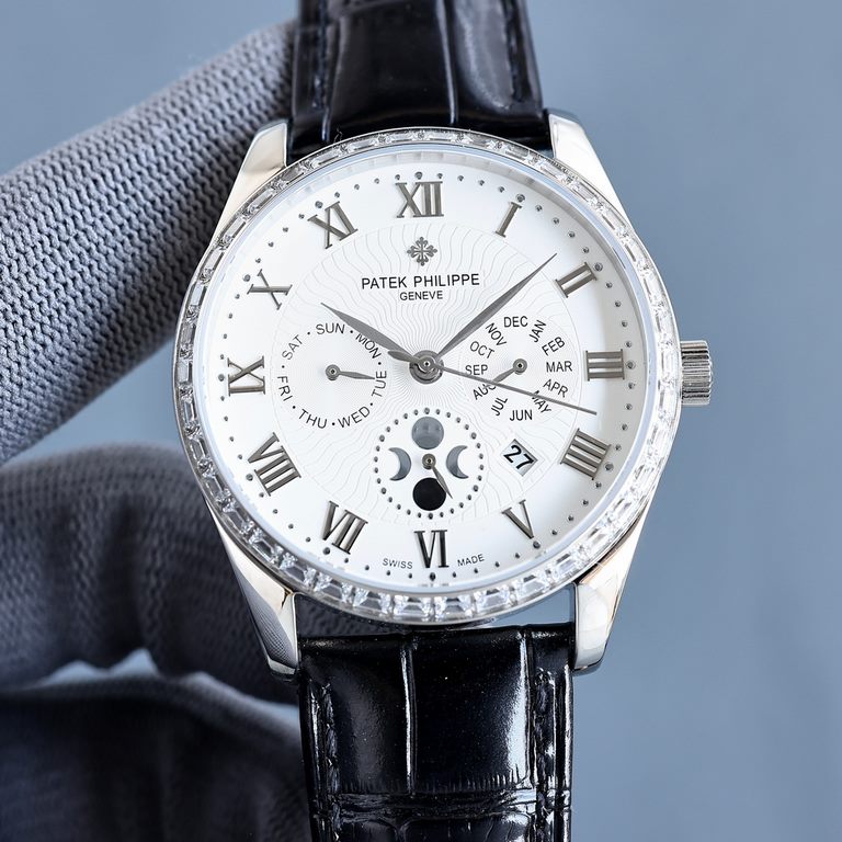 2022 New Patek Philippe (actual photo) Patek Philippe The aristocrat's work of art! With imported 9100 multifunctional movement (0 repairs) functions (24 hours, day of the week, star, month) imported 316 stainless steel!