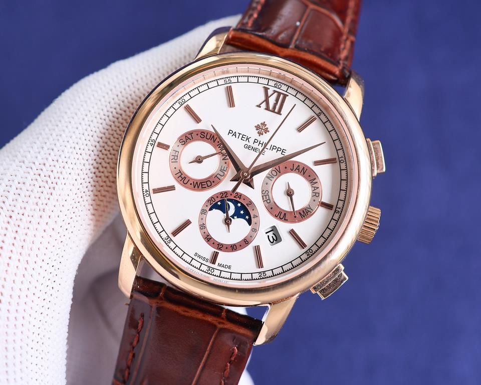 [Rose] [Rose] 2023 new listing   Patek Philippe (real picture) Patek Philippe Aristocratic works of art! With imported 9100 multifunctional movement (0 return) ① Functions (Day of the week, Star, Calendar, MonthMoonSun) 