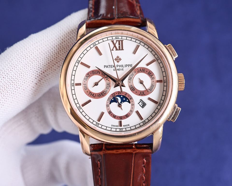 [Rose] [Rose] 2023 new listing   Patek Philippe (real picture) Patek Philippe Aristocratic works of art! With imported 9100 multifunctional movement (0 return) ① Functions (Day of the week, Star, Calendar, MonthMoonSun) 