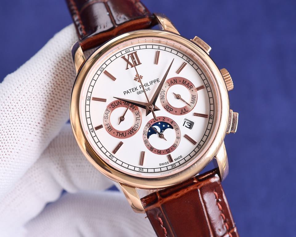 [Rose] [Rose] 2023 new listing   Patek Philippe (real picture) Patek Philippe Aristocratic works of art! With imported 9100 multifunctional movement (0 return) ① Functions (Day of the week, Star, Calendar, MonthMoonSun) 