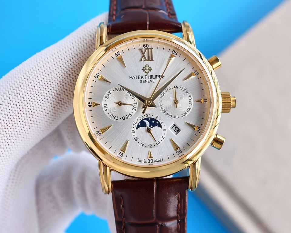 2022 New listing   Patek Philippe (real picture) Patek Philippe The aristocrat's work of art! With imported 9100 multifunctional movement (0 returns) ① Functions (Day of the week, Star, Calendar, MonthMoonSun) Imported 3