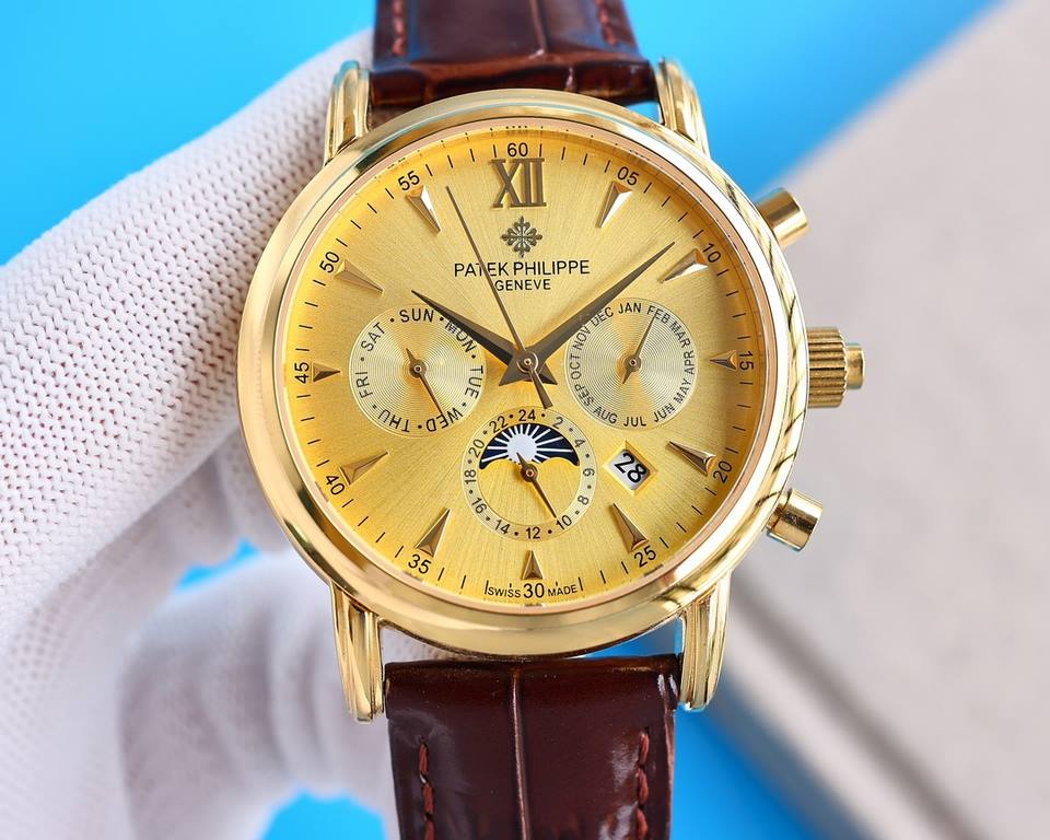 2022 New listing   Patek Philippe (real picture) Patek Philippe The aristocrat's work of art! With imported 9100 multifunctional movement (0 returns) ① Functions (Day of the week, Star, Calendar, MonthMoonSun) Imported 3