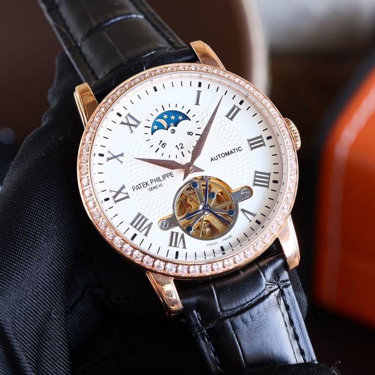 Patek. Patek Philippe Patek.Philippe boutique men's watches, large flywheel equipped with moon phase design, noble atmosphere, gentleman style, excellent quality, hot sale all over the city. Adopting automatic mechanical