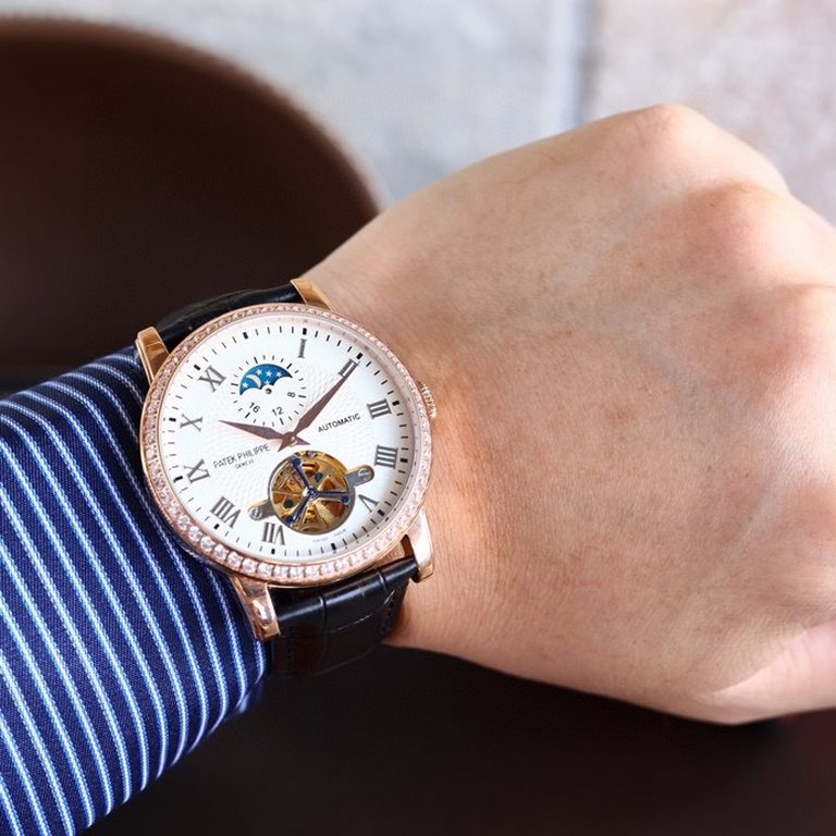 Patek. Patek Philippe Patek.Philippe boutique men's watches, large flywheel equipped with moon phase design, noble atmosphere, gentleman style, excellent quality, hot sale all over the city. Adopting automatic mechanical