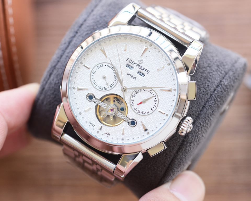 Men's favorite multi-function watch  Newest】：Patek Philippe  Best Design Exclusive First 【Type】：Boutique men's watches[Strap] 316 stainless steel strap【Movement】：High-end automatic mechanical movement[Mirror] mineral rei