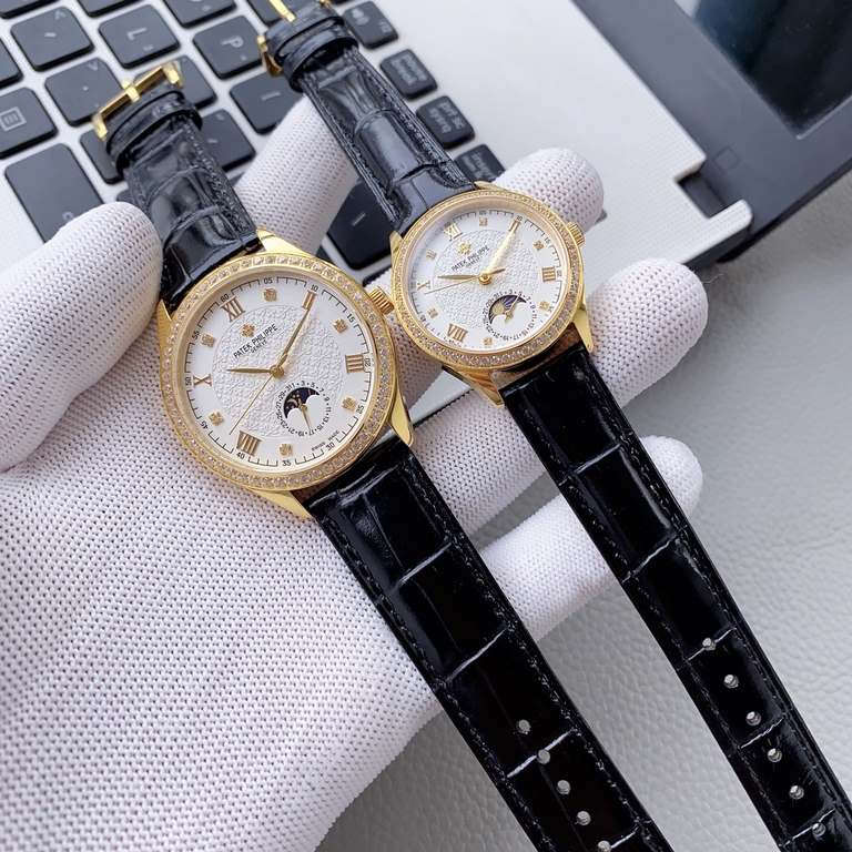 new first push 2020 hot new Patek Philippe (couples pair of watches   upgraded version of the true moon phase function watch series), ushered in a new member. The word fashion high-end atmosphere, using a unique Swiss ET