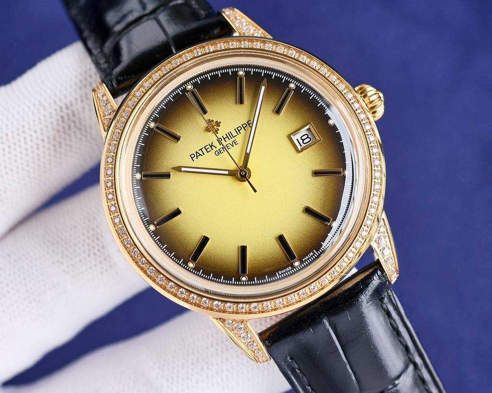 2022  Patek Philippe, hot new style, Patek Philippe new pot cover, took up to 6 months! Ultra-thin men's automatic mechanical wristwatch, using imported original 9015  movement, 28,800 vibrations per hour, zero return  q