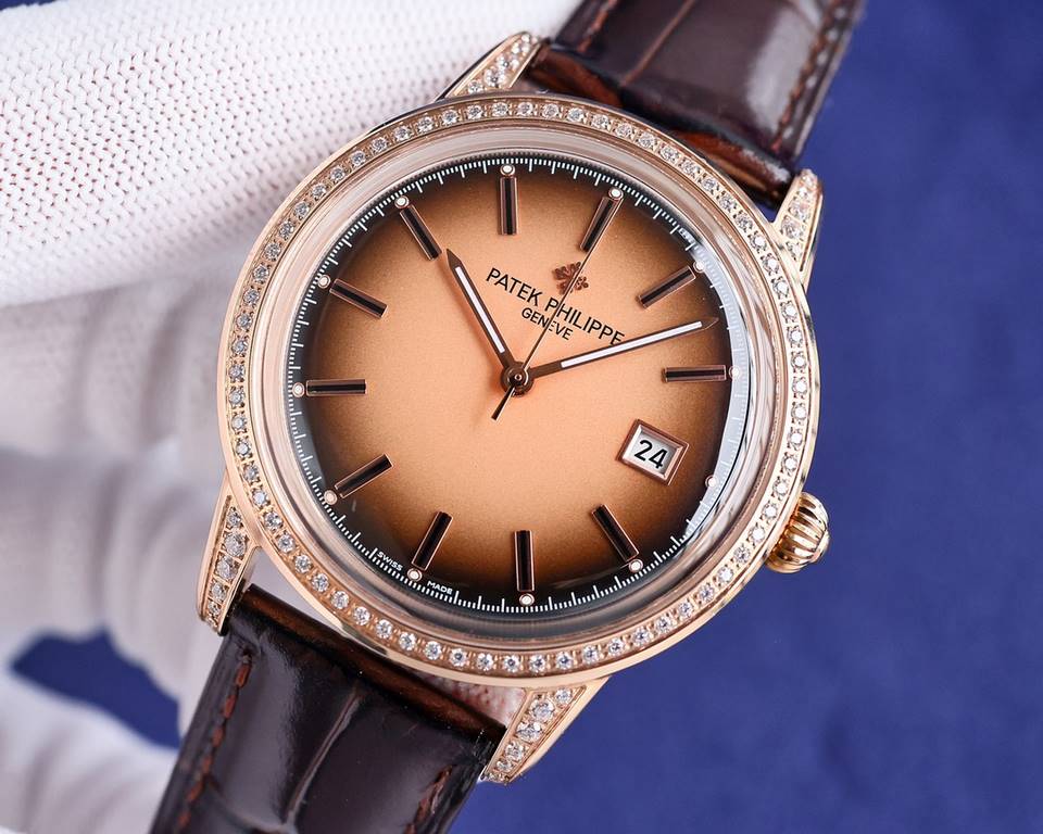 2022  Patek Philippe, hot new style, Patek Philippe new pot cover, took up to 6 months! Ultra-thin men's automatic mechanical wristwatch, using imported original 9015  movement, 28,800 vibrations per hour, zero return  q