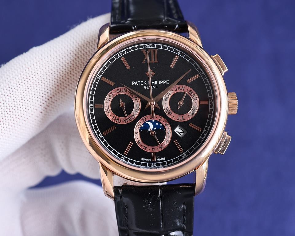 ][Rose][Rose] 2023 new listing   Patek Philippe (real picture) Patek Philippe Aristocratic works of art! With imported 9100 multifunctional movement (0 returns ) ① Functions (Day of the week, Star, Calendar, MonthMoonSun