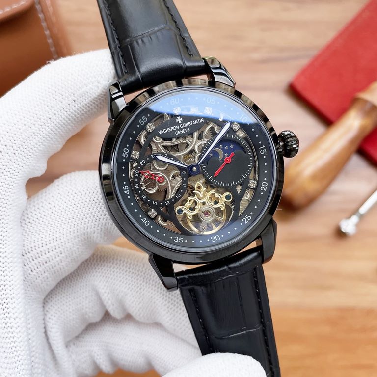 Men's favorite multi-function watch  Newest】：Patek Philippe  Best Design Exclusive First 【Type】：Boutique men's watches[Strap] Genuine cowhide leather strap[Movement] High-end automatic mechanical movement[Mirror] mineral