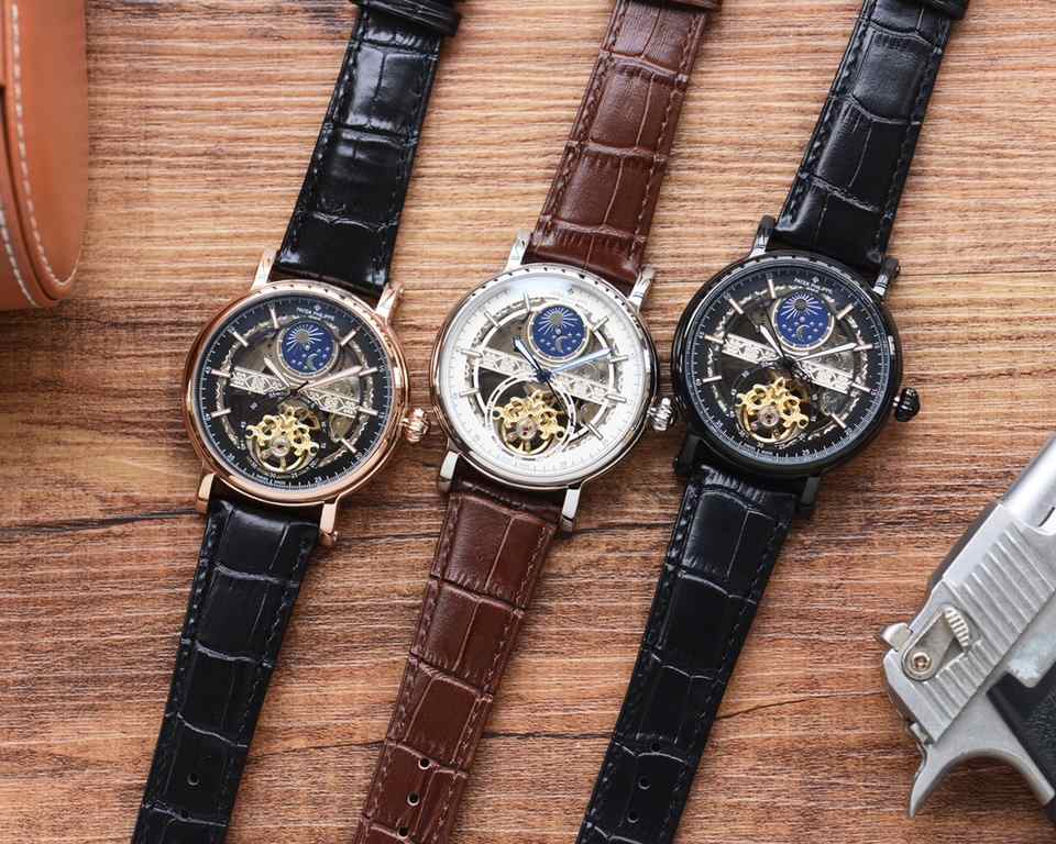 Men's favorite skeleton watch  Newest】：Patek Philippe  Best Design Exclusive First 【Type】：Boutique men's watches[Strap] Genuine cowhide leather strap【Movement】：High-end automatic mechanical movement[Mirror] mineral reinf