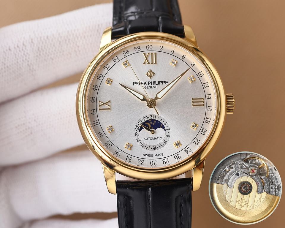 Patek Philippe. Taiwan factory force, the highest version of the market Patek Philippe historical masterpieces the latest recommended models, Patek Philippe. Moonphase. Men's watches  simple but not lose the atmosphere [