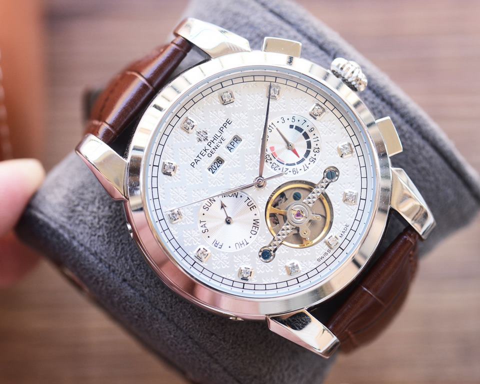 Men's favorite multi-function watch  Newest】：Patek Philippe  Best Design Exclusive First 【Type】：Boutique men's watches[Strap] Genuine cowhide leather strap[Movement] High-end automatic mechanical movement[Mirror] mineral