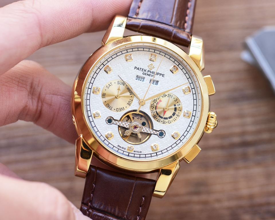 Men's favorite multi-function watch  Newest】：Patek Philippe  Best Design Exclusive First 【Type】：Boutique men's watches[Strap] Genuine cowhide leather strap[Movement] High-end automatic mechanical movement[Mirror] mineral