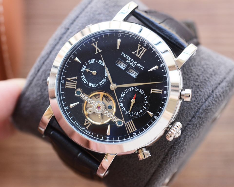 Men's favorite multi-function watch  Newest】：Patek Philippe  Best Design Exclusive First 【Type】：Boutique men's watches[Strap] Genuine cowhide leather strap[Movement] High-end automatic mechanical movement[Mirror] mineral